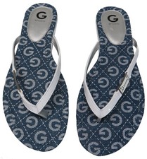 G by Guess Women's Jumper-C Flip Flops Sandals Blue and White