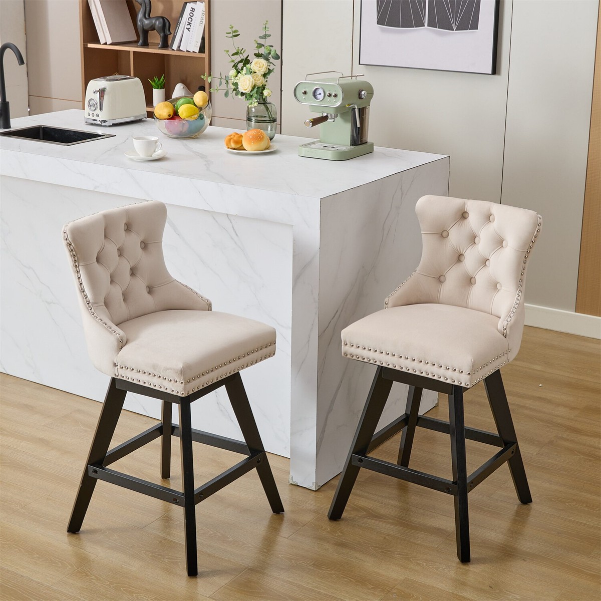 Velvet Counter Height Stools Set Of Set Of Swivel Velvet Bar
