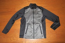    S 6 8   NORTH END MUSEUM of BIBLE    TOP SATIN GRAY JACKET GRAY SPORTS FULL ZIP