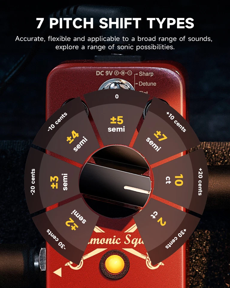 Donner Harmonic Square Digital Octave Effects Pedal Pitch Shifter 7 Shift 3 Tone - Image 2 of 4