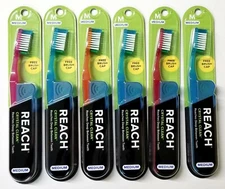 6 Reach Toothbrush Crystal Clean MEDIUM Toothbrushes Bristles - FREE SHIPPING