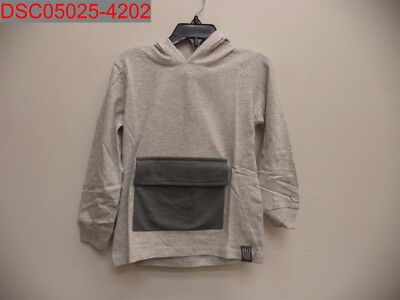 NWT - Boboli Unisex Kids Grey Light Weight Hoodie, Size 4 8434484968037