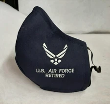 US AIR FORCE RETIRED BLUE FACE MASK QUALITY! EMBROIDERED AIR FORCE WINGS 