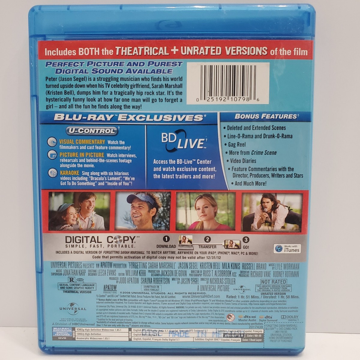 Forgetting Sarah Marshall [Blu-ray] - Blu-ray - Unrated +Digital