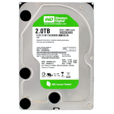 Westren Digital 2TB WD20EARX Sata II 64MB 5400 RPM 3,5 Zoll