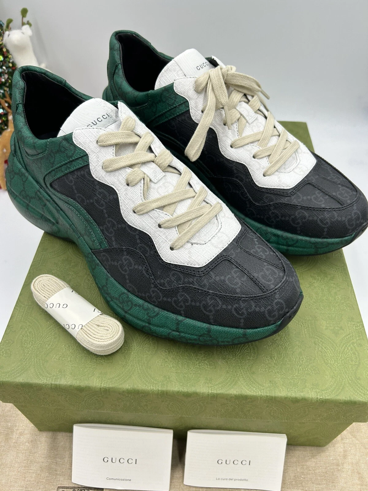 Baskets d’entraînement homme Gucci Rythton GG taille 10 fabriquées en Italie