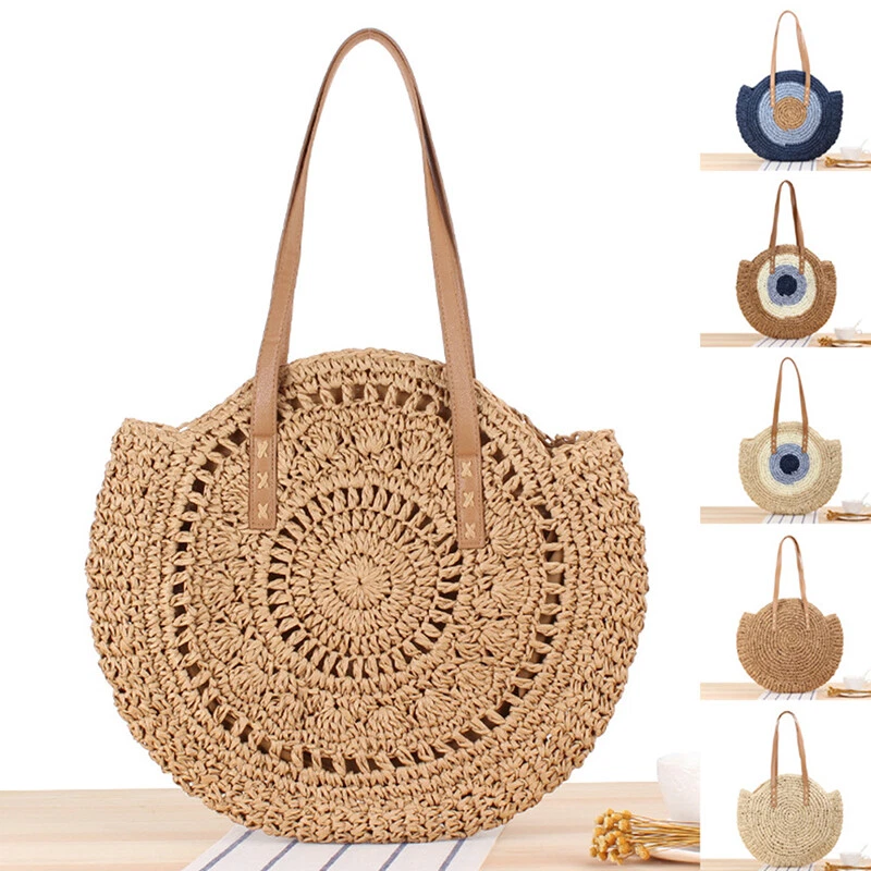 Straw Beach Bags Tote Bag Summer Handwoven Shoulder