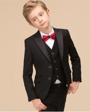 Page Boy 1-12 Years Wedding Suit Dinner Suit Boy Suit Black Party Prom Suit