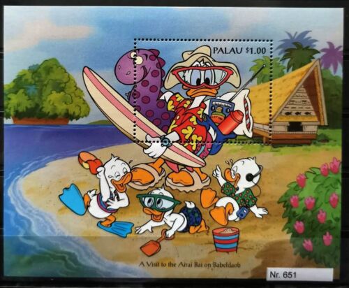 DD651 Palau MNH Disney Cartoon Animation Donald Duck and nephews Beach