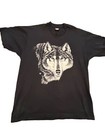 Print Works Wolf Dark  1989 Blue Screen Stars Single Stitch  XL T-Shirt Vintage