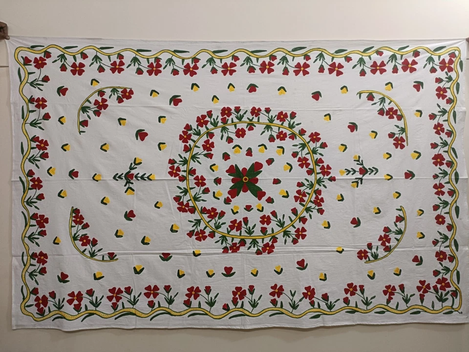 Cotton suzani bedspread for wall hanging ,tablecloth uzbek woolen embroidered - Image 2 of 3