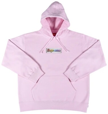 Supreme Bling Box Logo Hooded Sweatshirt pink UK