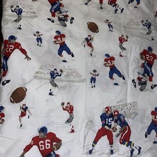 Pottery Barn Kids "Football" Twin Flat Sheet 100 Cotton EUC