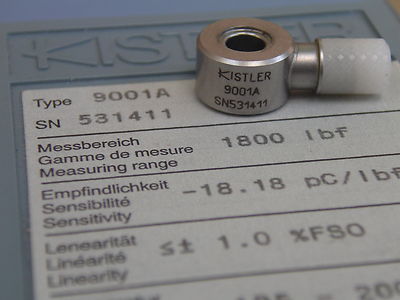 Kistler 9001a compression washer type load cell, 1800lbs max force