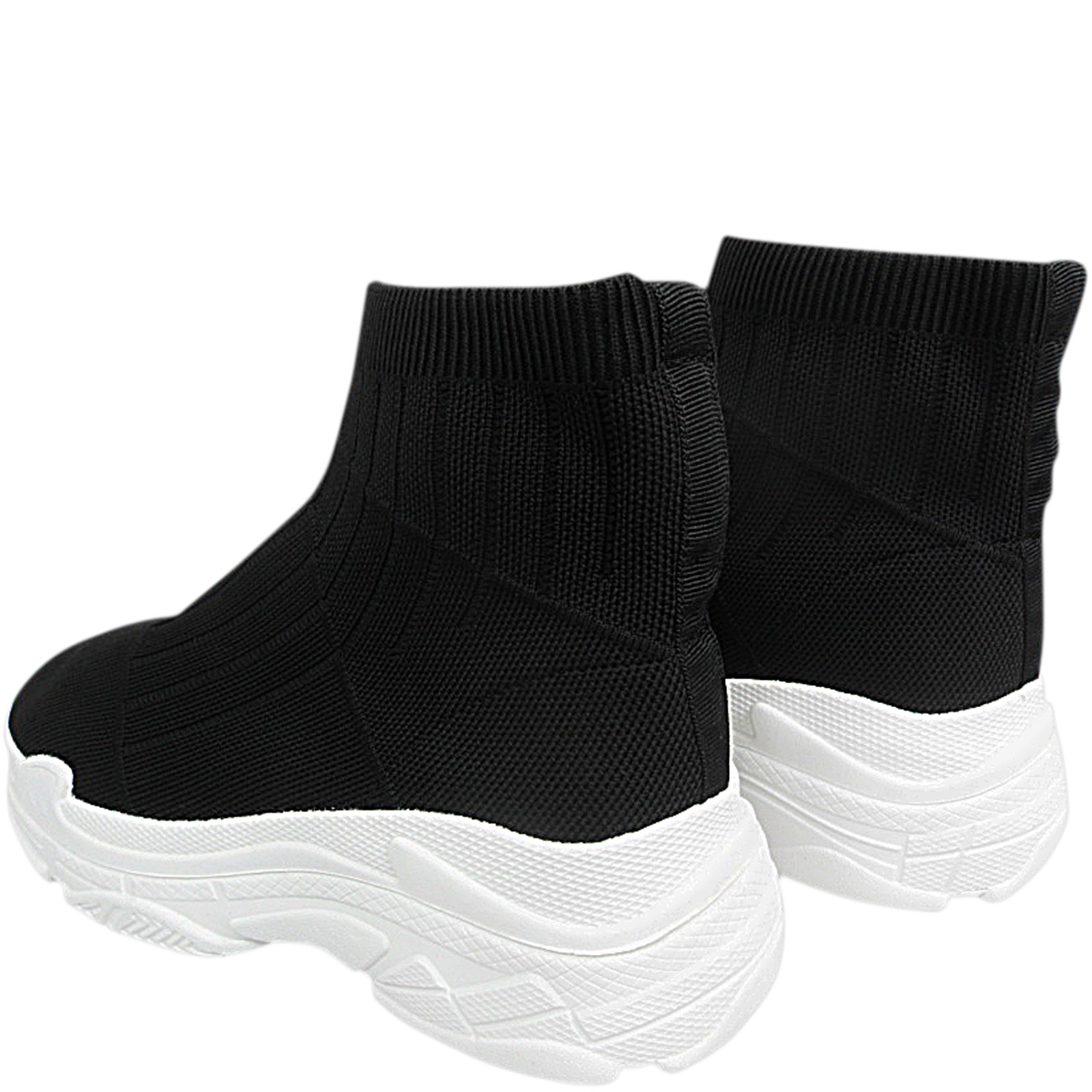 Ladies Womens Speed Chunky Sole Sock Sneakers Pumps Trainers Runners