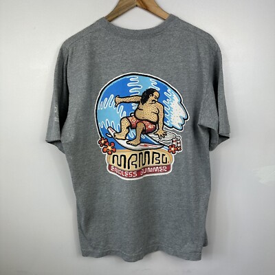 Vintage 2000 Mambo T-Shirt, Endless Bummer, grau, Surfwear, Größe Herren Medium