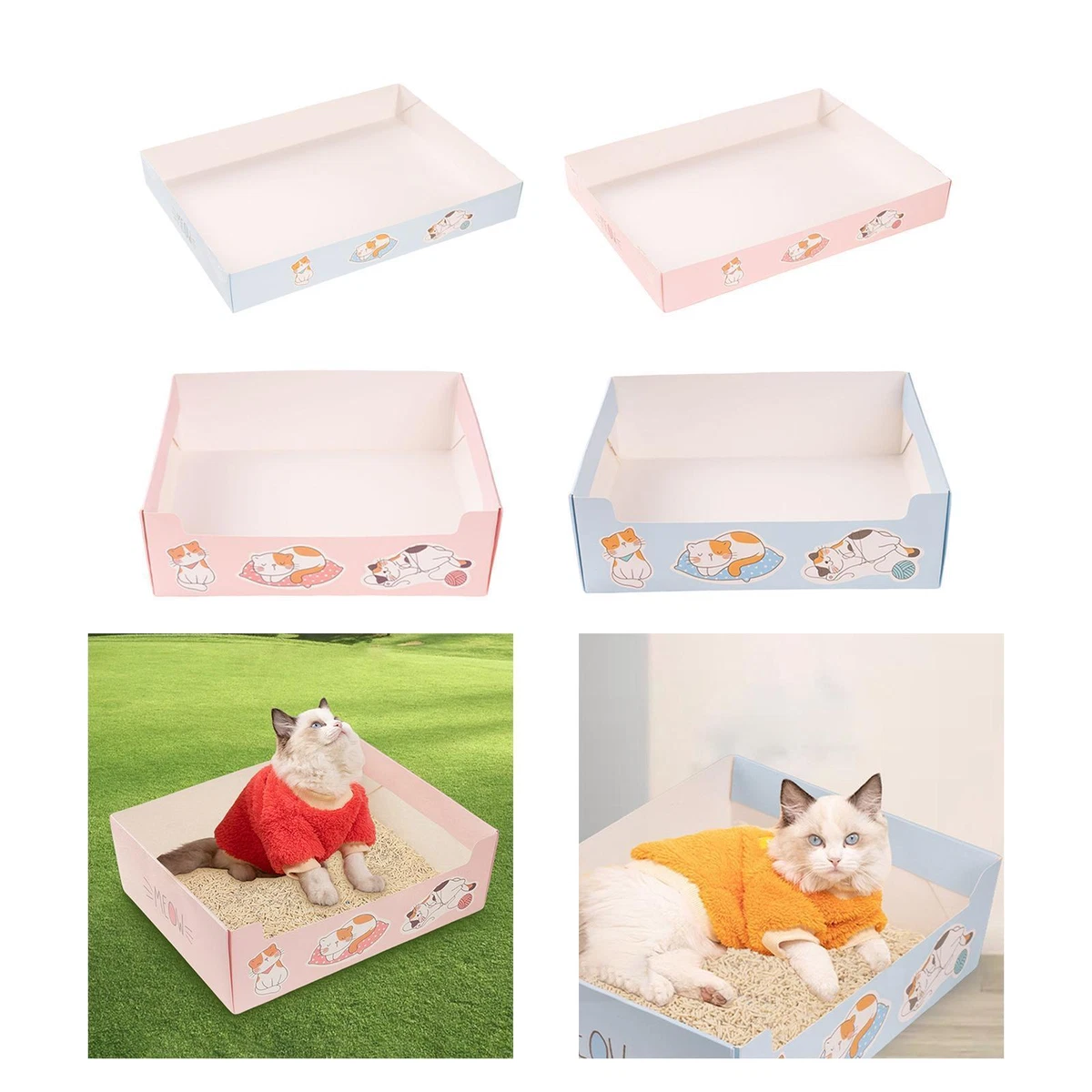 Disposable Cat Litter Box Kitty Travel Toilet for Indoor Cats