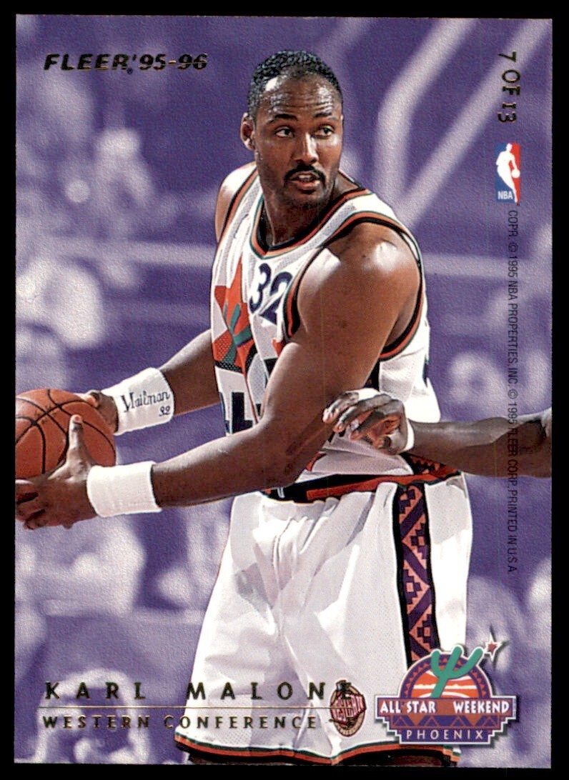 1995-96 Fleer All Star Weekend Tyrone Hill Karl Malone #7 
