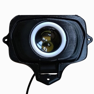 Umbausatz LED SCHEINWERFER V-FACE MIT ANGEL EYE WEISS +ABBLENDLICHT + FERNLICHT 
