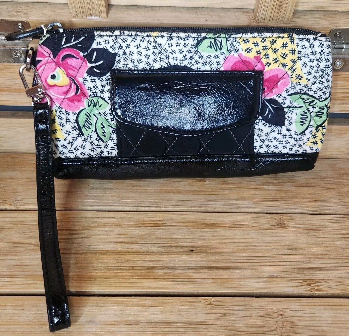 Vera Bradley "Patchwork Collection" Black Floral … - image 2
