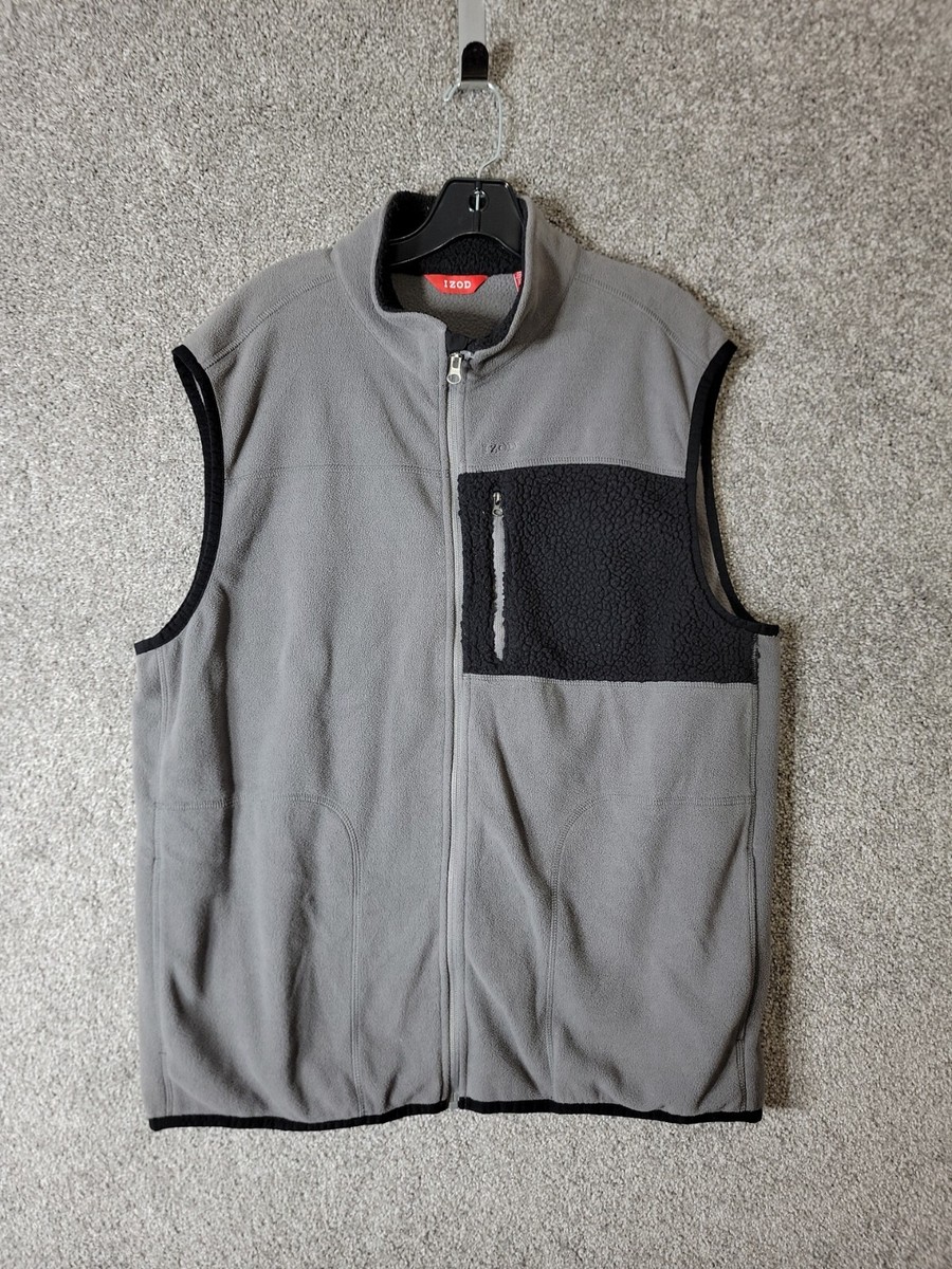 IZOD Spectator Mens Full Zip Vest Size L Large Gray Blue for sale