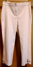 NWT 49 JM Collection Women's White Solid Dress Capri Pants Size: 8