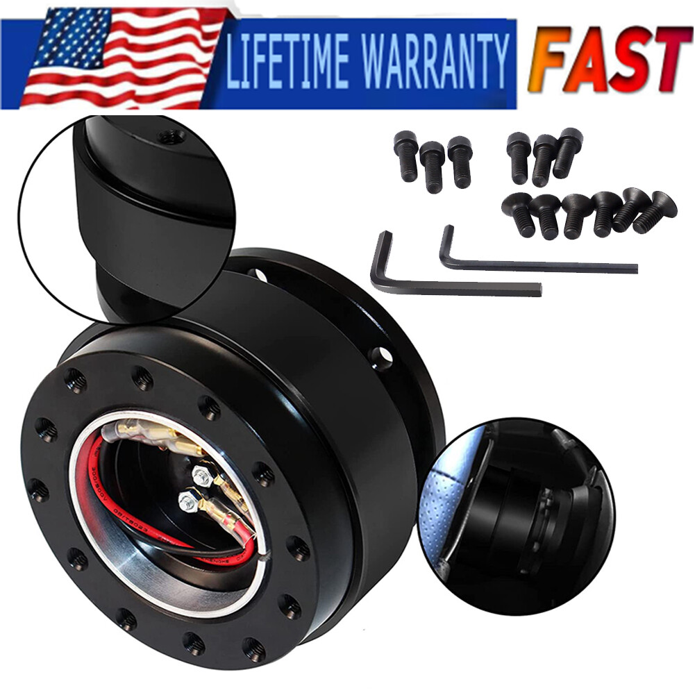 Heavy Duty Car Steering Wheel Quick Release HUB Adapter Snap Off Boss Kit Black