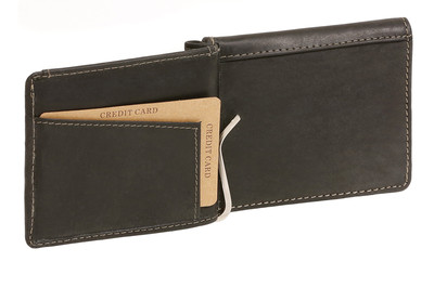 LEAS Dollar Clip Geldbörse Aus Echtleder - Schlanke Geldklammer Ohne Kleingeldfach, Schwarz