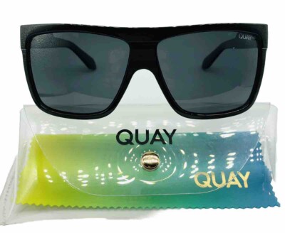 Quay  Australia Barnun Polarized Square Sunglasses Lens Black Oversized