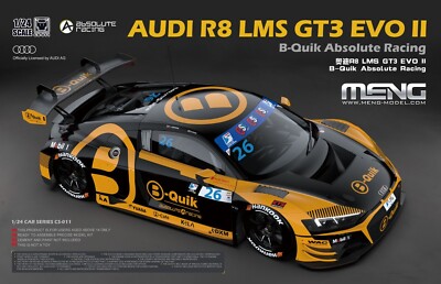 Meng Model 1/24 Audi R8 LMS GT3 EVO II B-Quik Absolute Ra #CS-011  New Rel USA