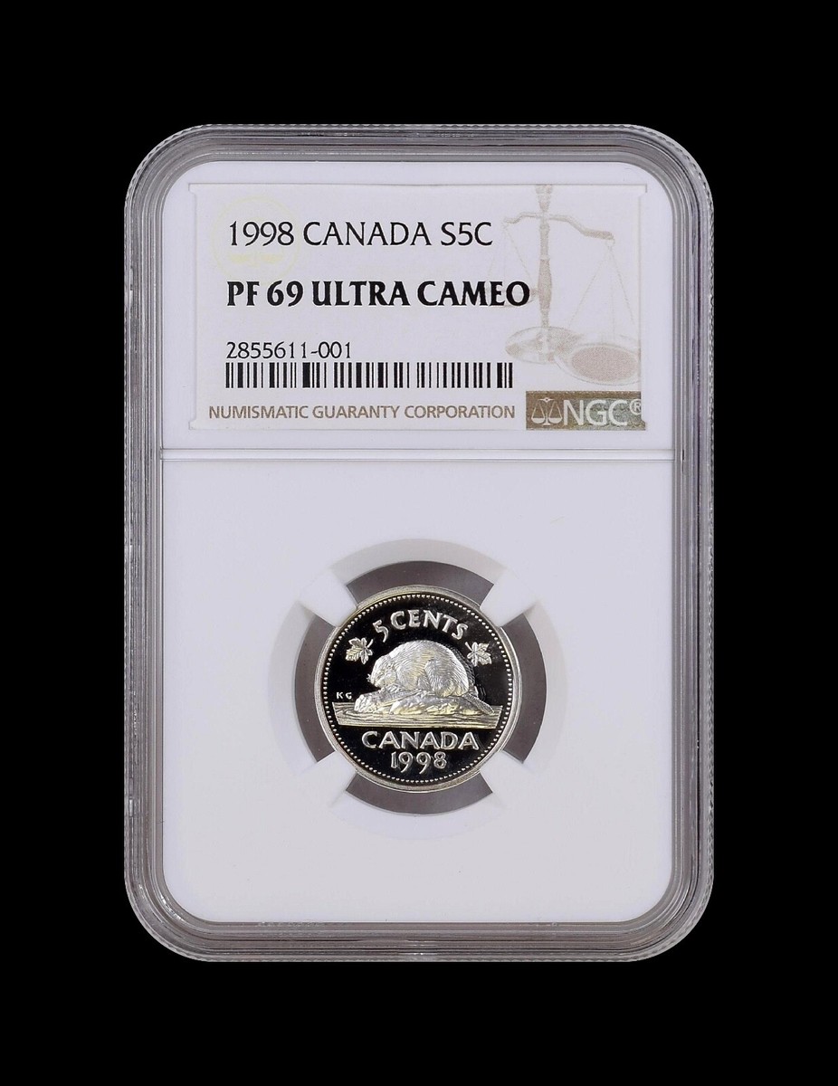 CANADA. 1998, 5 Cents, Silver - NGC PF69 - Top Pop 🥇 Beaver