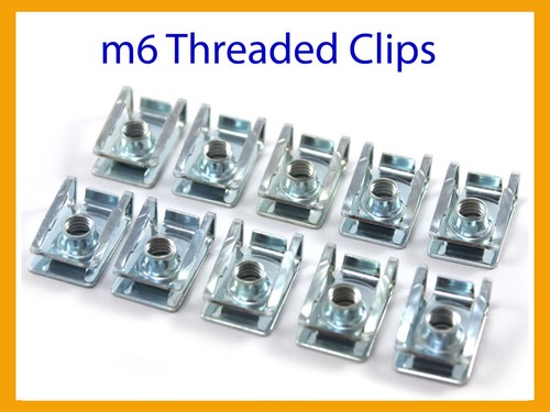 10x m6 Threaded Metal Clips Fairing Panel Slide On Captive U Nut ...