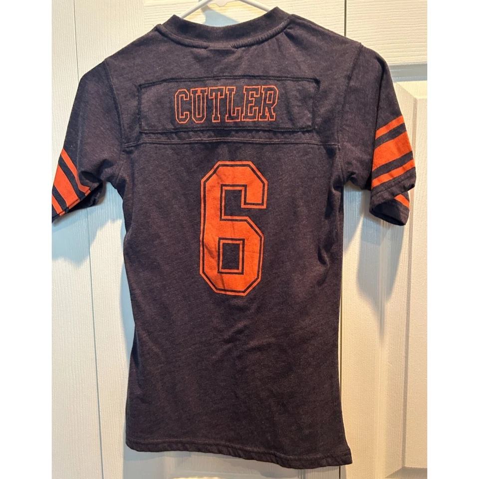锐步 NFL 芝加哥熊队女孩球衣风格衬衫尺寸 M 10-12,Cutler 6 — 第 2/4 张图片
