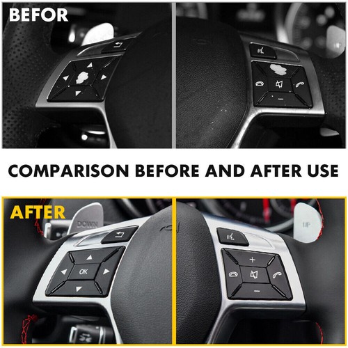 Steering Wheel Button Trim Fits For 2012-2017 Mercedes Benz E300 E350 E400 Black - Bild 5 von 6