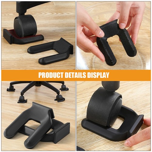 4 Pcs Slot Pad Wheel Retainer Shopping Chair Roller Wheels Stoppers - Picture 12 of 12