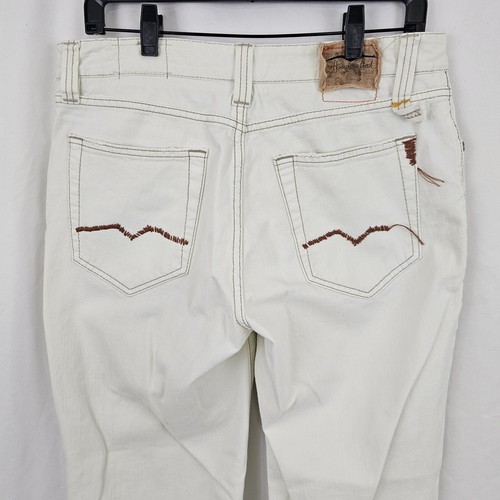 Hugo Boss Orange Label Men's Haudera Denim Jeans Off-White Stitch Detail 34 x 28 - Picture 8 of 12