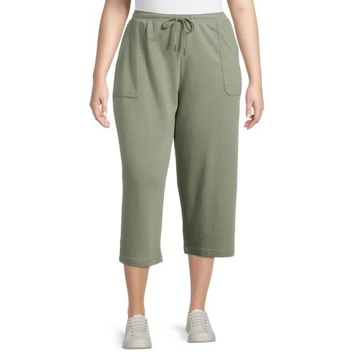 Terra & Sky Women's Plus Size Pull-On Knit Capris, Pockets, 0X - 4X - Picture 16 of 36