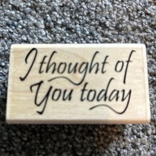 Stampabilities Thought Of You Today Rubber Stamp 2002 New Wood Mounted