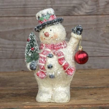 NEW 10" Winter Snowman Candy Cane Christmas Figure Ragon House Tree Bulb Top Hat