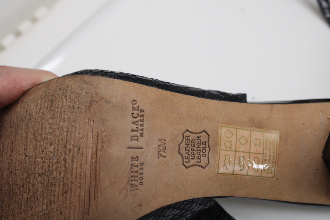 Women's Black Python Leather /Silver studded 7 1/… - image 12