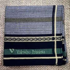 MAN HANDKERCHIEF COTTON ART POCKET SQUARE 17" CLASSIC GRAY YELLOW BLACK STRIPED