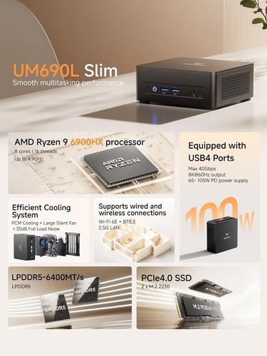 Ultimate Mini PC with 8-Core Ryzen 9, HD Graphics & Fast Connectivity - 32GB RAM - Picture 6 of 10