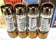 QUAD EL34 6CA7 Amperex Bugle Boy Tubes "DD" Getters TV7 Tested NOS 50,52,52,51