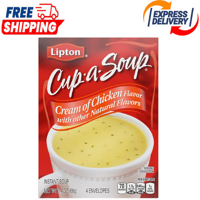 SOUP SECRETS Lipton Instant Soup Cream of Chicken 4 Count For a Warm Cup of Soup