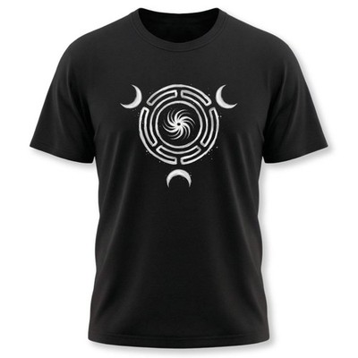 Hekate's Wheel Triple Moon T-Shirt | Witchy Pagan Goddess Unisex Tee Shirt