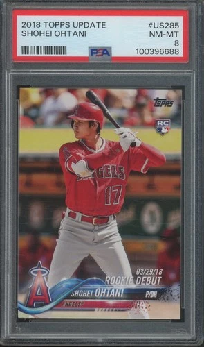 2018 Topps Update #US285 Shohei Ohtani RC Rookie PSA 8