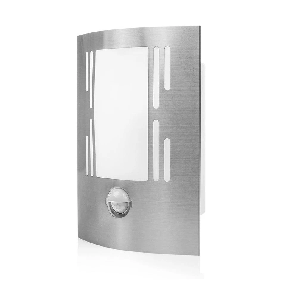 EATEL LED Applique Murale D'Extérieur Inox IP44 5,5W Chaude 3000K Mouvement - Photo 2/2