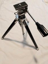 Vintage Vivo Chrome Adjustable Tripod With Leather Case Made in Japan