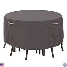 Classic Accessories Ravenna 60" Round Patio Table & Chair Set Cover - Durable,