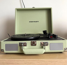 Crosley Cruiser Plus Green Turntable 3-Speed Aux-In RCA Out Headphone Jack